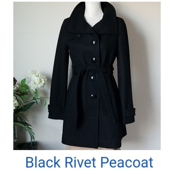 Black Rivet Jackets & Blazers - 🖤 Black Rivet Wool-Blend Pea Coat